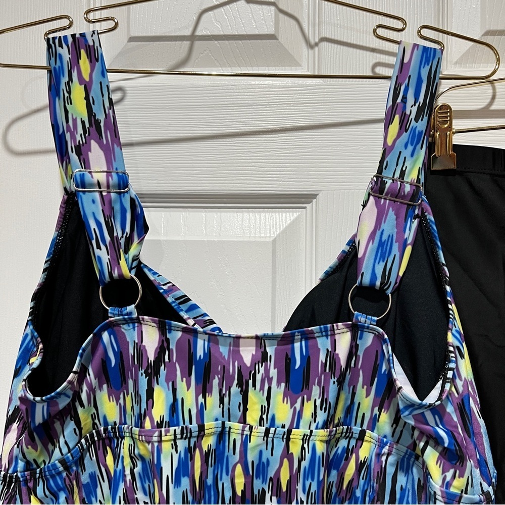 DANIFY Plus Size Swimsuits Tankini Swimwear Two Piece Plus Size (Tag54=US20) - Picture 6 of 9